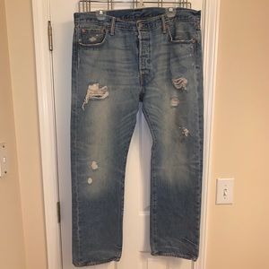 Distressed Levi jeans